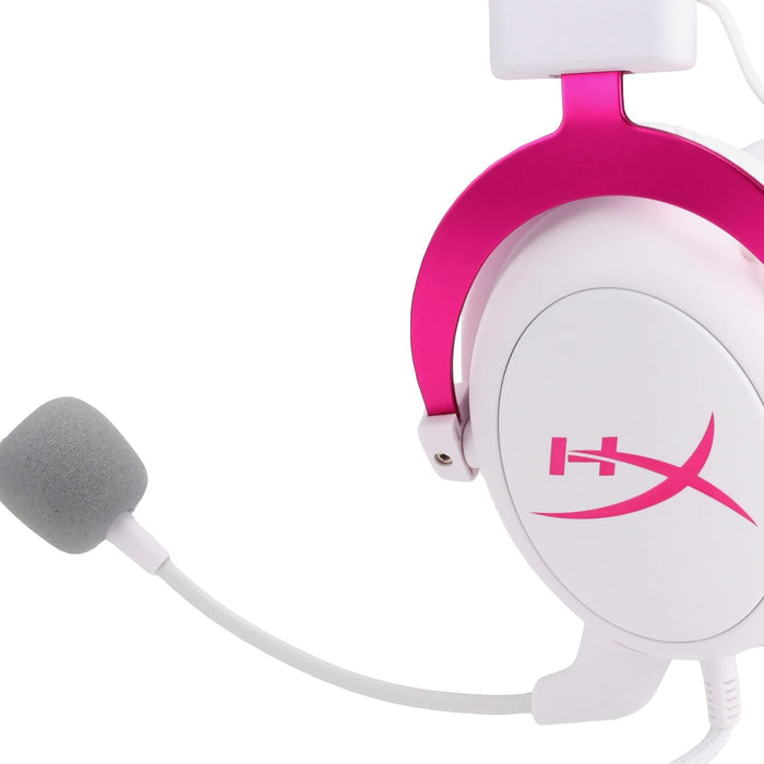HyperX Cloud 2 - Gaming Headset, 7.1 Virtual Surround Sound - White/Pink