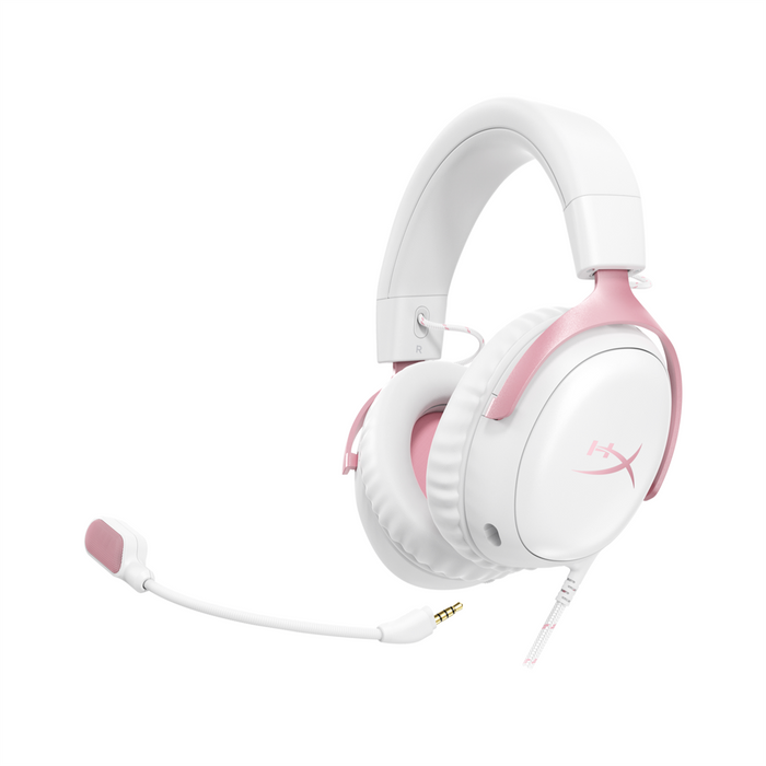 HyperX Cloud 3 Wired Gaming Headset – White/Pink - PakByte Computers