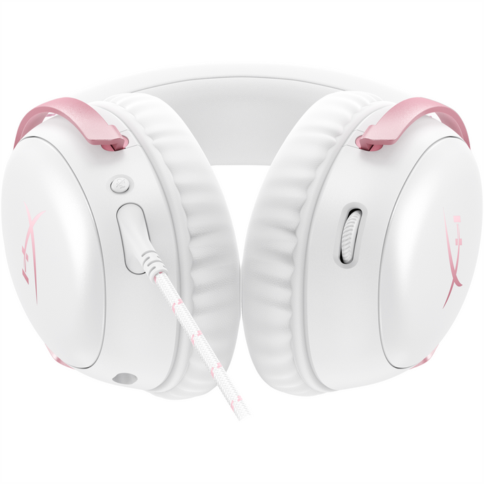 HyperX Cloud 3 Wired Gaming Headset – White/Pink - PakByte Computers
