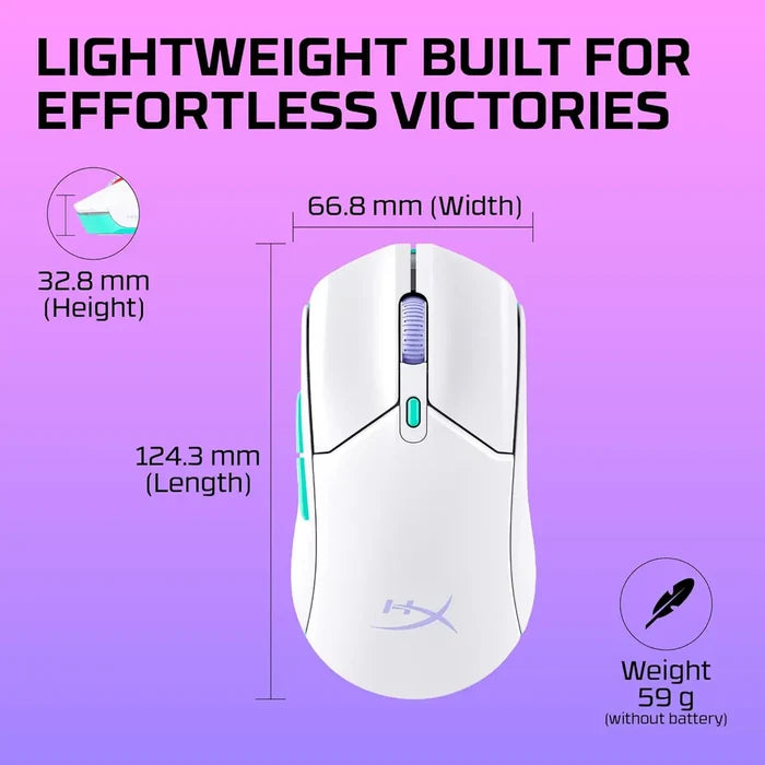 HyperX Pulsefire Haste 2 Core Wireless Gaming Mouse - White