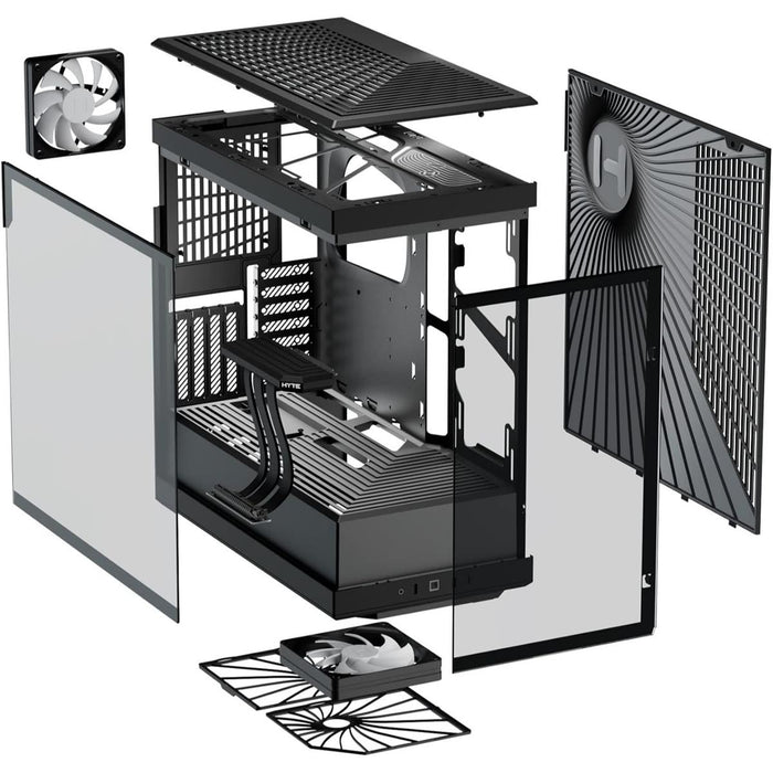 HYTE Y40 S-Tier Aesthetic ATX Mid Tower Gaming Case - Pitch Black - PakByte