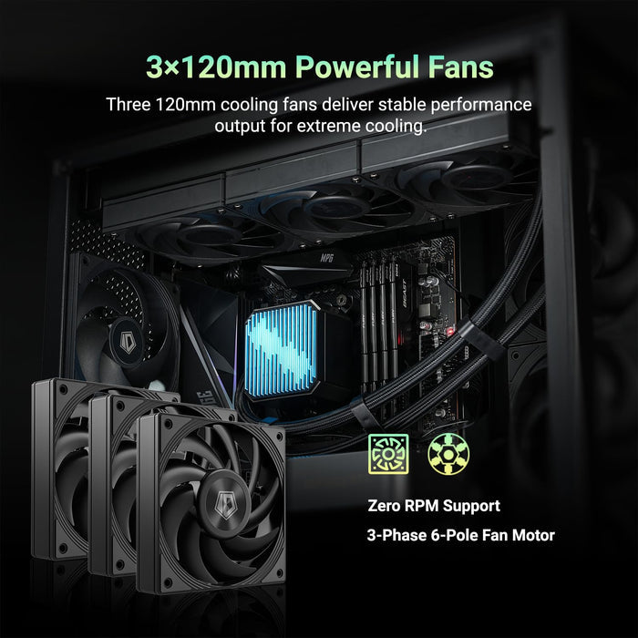 ID-COOLING DX360 MAX ARGB AIO Liquid CPU Cooler - Black - PakByte Computers