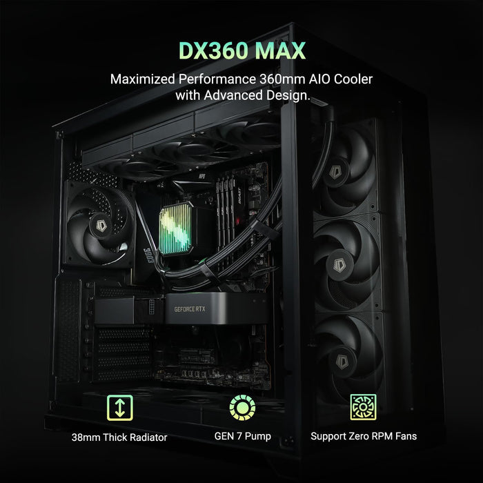 ID-COOLING DX360 MAX ARGB AIO Liquid CPU Cooler - Black - PakByte Computers