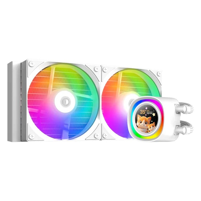 ID-COOLING FX240 LCD ARGB 240mm AIO Liquid CPU Cooler - White - PakByte Computers