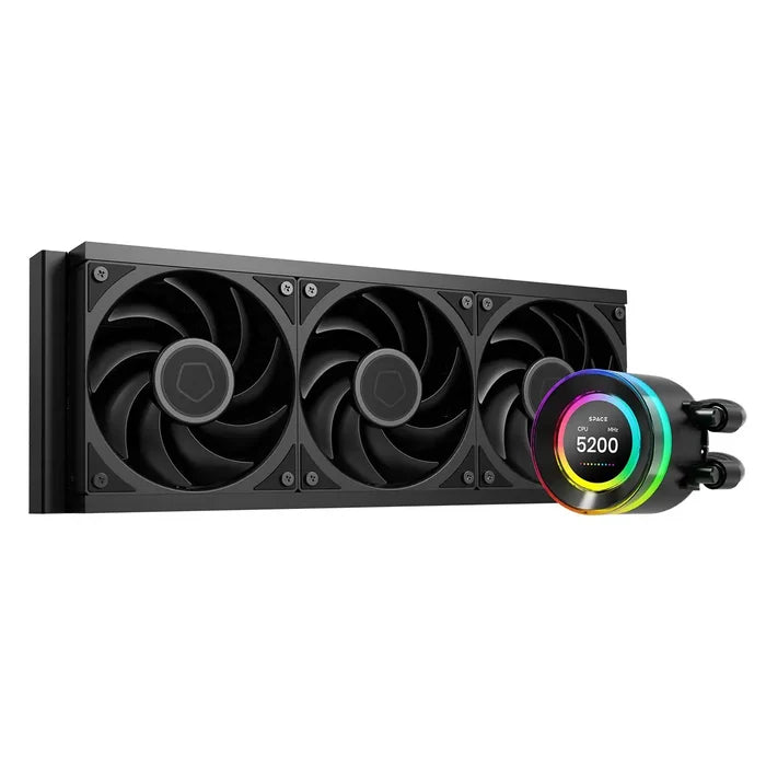 ID-Cooling SL360 V2 Plus 360mm AIO Liquid CPU Cooler, 2.1" Display - Black