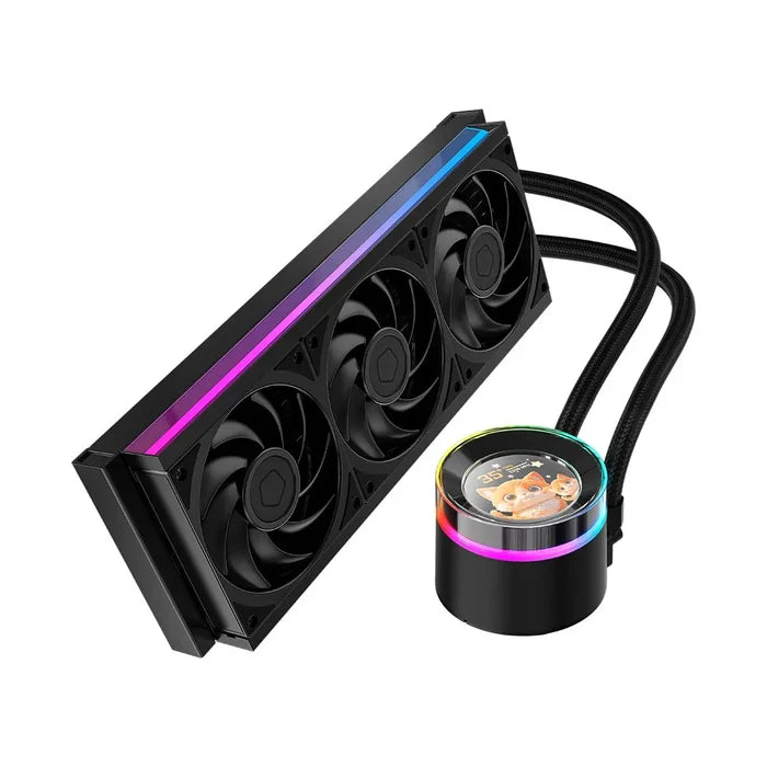 ID-Cooling SL360 V2 Plus 360mm AIO Liquid CPU Cooler, 2.1" Display - Black
