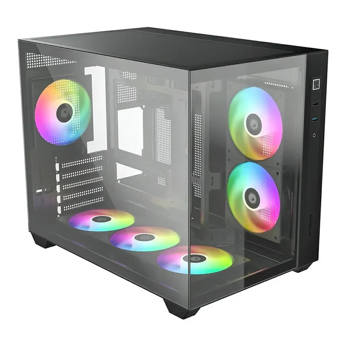 ID-Cooling View 500 ARGB Micro-ATX PC Case - Black