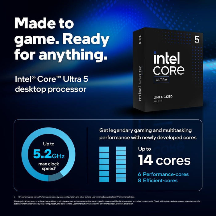 Intel Core Ultra 5 245K Desktop Processor - 14 cores (6 P-cores + 8 E-cores) up to 5.2 GHz (Tray) - PakByte Computers