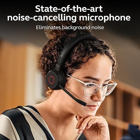 Jabra Evolve 65 TE (Third Edition) Wireless Dual-Ear Headphones w/Charging Stand - Black
