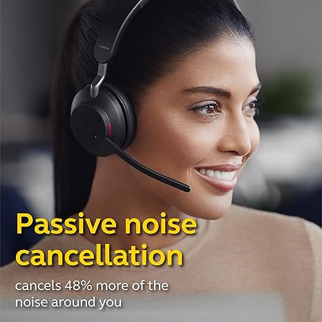 Jabra Evolve2 65 UC Wireless Headphones with Link380a Stereo - Black