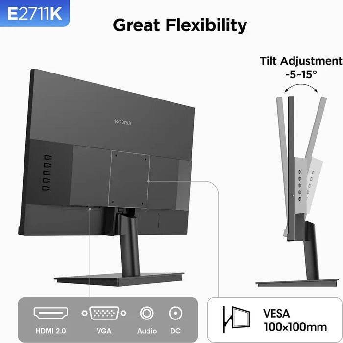 Koorui E2711K 27 Inch IPS FHD 1080P 144Hz Gaming Office Monitor - PakByte Computers