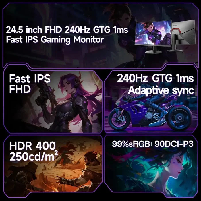 Koorui G2511X 24 Inch 240Hz FHD 1080P Fast IPS Gaming Monitor