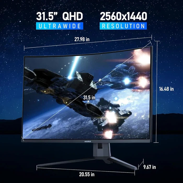 Koorui G3221SC 32 inch, 2k, 170hz, QHD, Curved Gaming Monitor - PakByte Computers