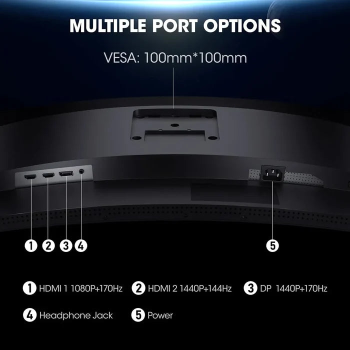 Koorui G3221SC 32 inch, 2k, 170hz, QHD, Curved Gaming Monitor - PakByte Computers
