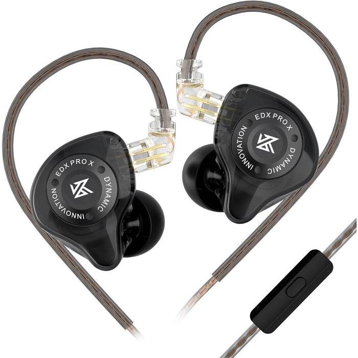 KZ EDX Pro X in Ear Earphone IEMs Single Dynamic Driver Wired Gaming Earbud - Black