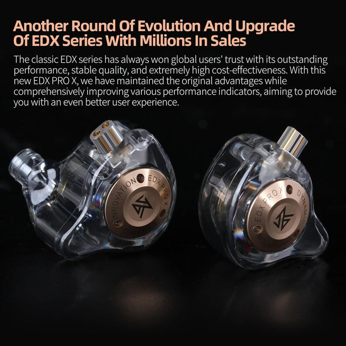 KZ EDX Pro X in Ear Earphone IEMs Single Dynamic Driver Wired Gaming Earbud - Black