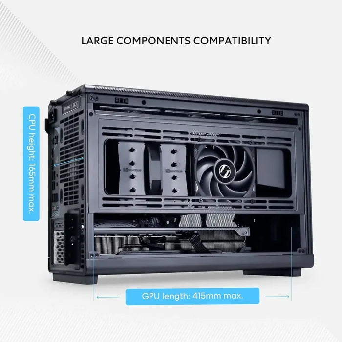 Lian Li A3 Wood Front & Side Tempered Glass Panel Casing - Black