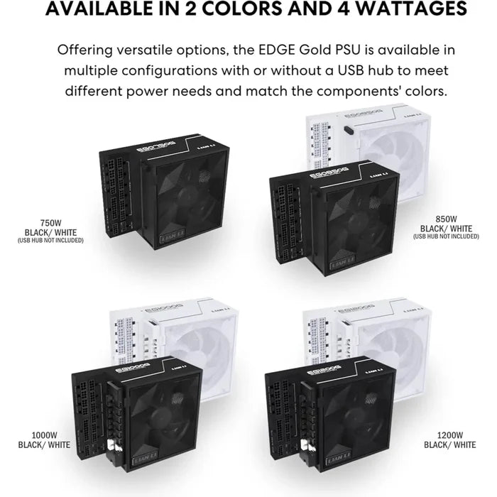 Lian Li Edge 1000W Fully Modular Low-Noise ATX Power Supply - White