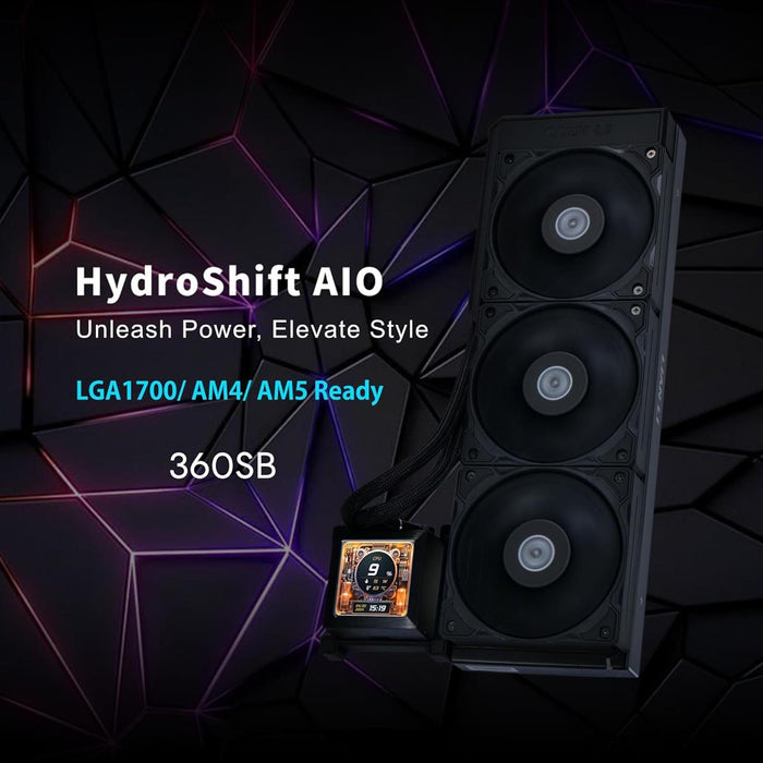 Lian Li Hydroshift 360S LCD AIO Liquid CPU Cooler - Black
