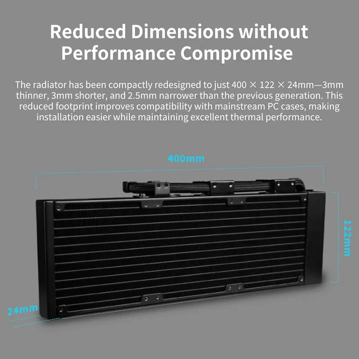 Lian Li Hydroshift II 360N LCD Fanless Liquid CPU Cooler - Black