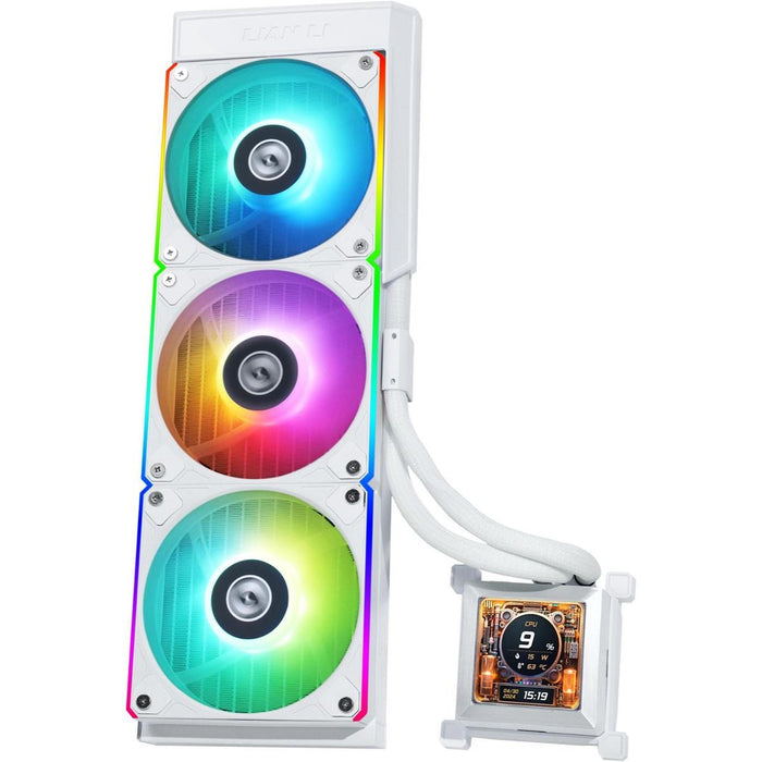 Lian Li Hydroshift LCD 360R AIO ARGB 360mm Liquid CPU Cooler - White - PakByte Computers