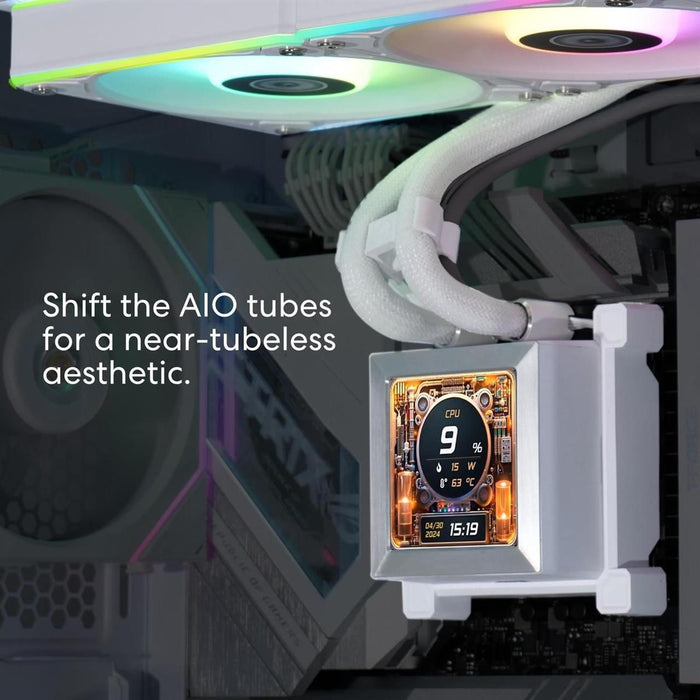 Lian Li Hydroshift LCD 360R AIO ARGB 360mm Liquid CPU Cooler - White - PakByte Computers