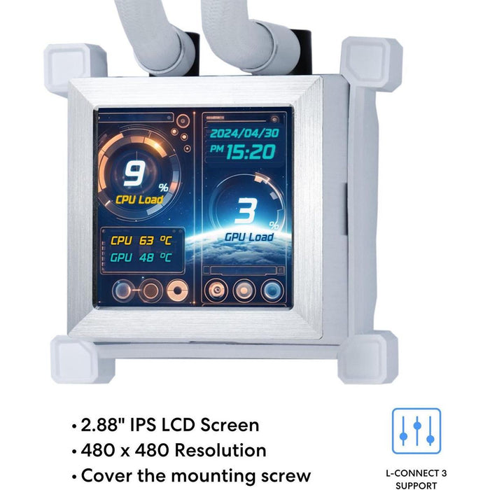 Lian Li Hydroshift LCD 360R AIO ARGB 360mm Liquid CPU Cooler - White - PakByte Computers
