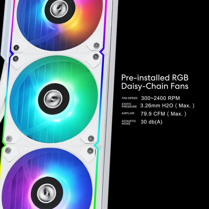 Lian Li Hydroshift LCD 360R AIO ARGB 360mm Liquid CPU Cooler - White - PakByte Computers