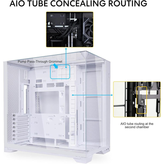 Lian Li O11 Vision Compact ATX Mid Tower Gaming Case - White - PakByte Computers