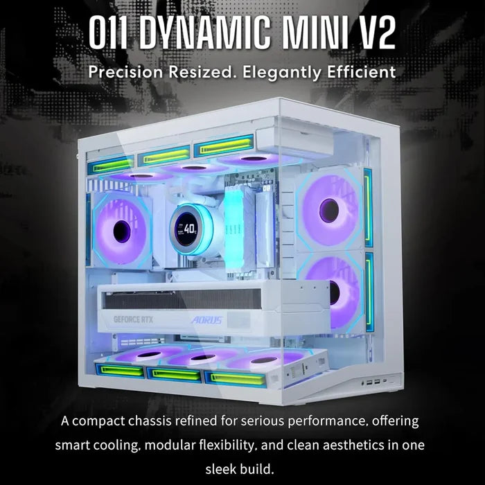 Lian Li O11D Mini V2 ATX Mid-Tower Computer Case - White - PakByte Computers