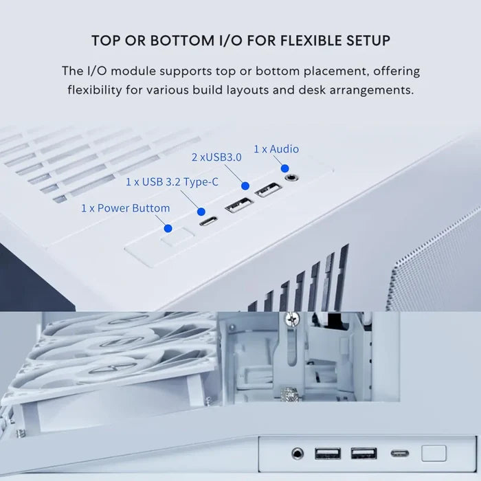 Lian Li O11D Mini V2 Flow Compact ATX Mid-Tower Airflow Computer Case - White