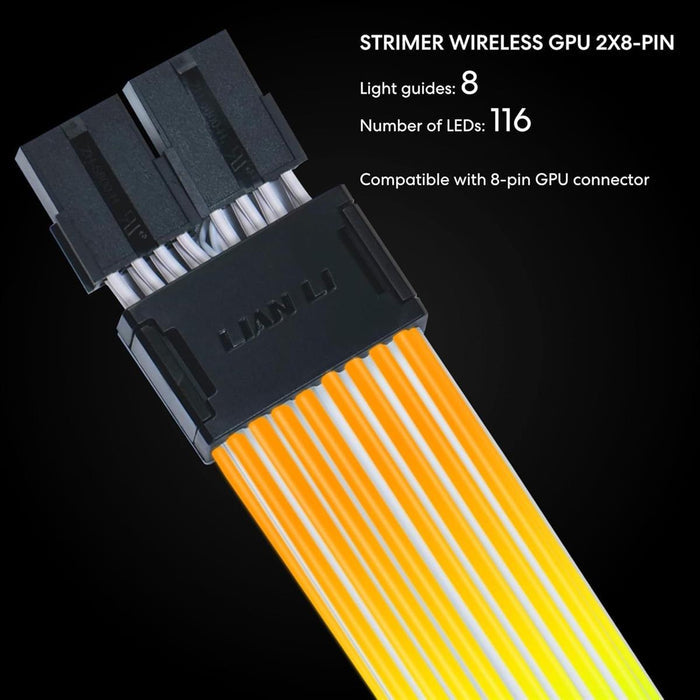 Lian Li Strimer Wireless 8 Pin, 2.4GHz Wireless Control Addressable RGB Power Extension Cable