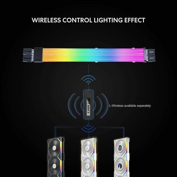 Lian Li Strimer Wireless 8 Pin, 2.4GHz Wireless Control Addressable RGB Power Extension Cable