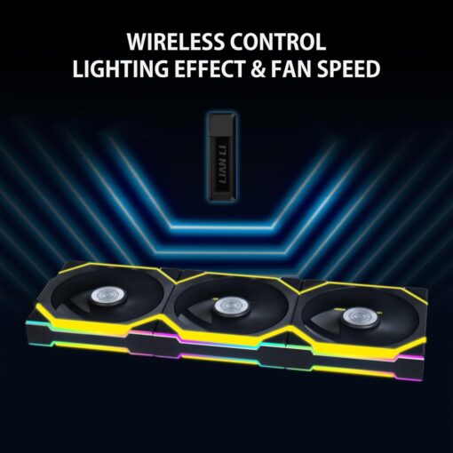 Lian Li UNI Fan SL120 Wireless – Triple Pack (Reverse Blade) – Black - PakByte Computers