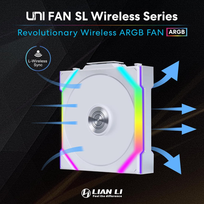 Lian Li UNI Fan SL120 Wireless – Triple Pack – White - PakByte Computers