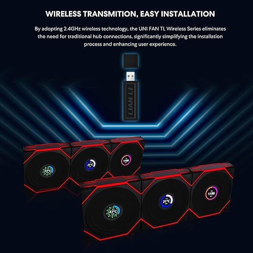 Lian Li UNI Fan TL LCD Wireless 120 Triple Pack ARGB Fan - Black - PakByte Computers