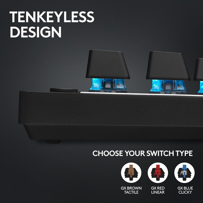 Logitech G Pro X TKL Lightspeed Wireless Mechanical Gaming Keyboard - Black (Tactile Switches) - PakByte Computers