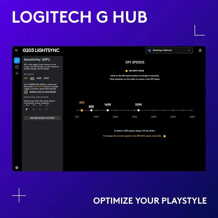 Logitech G203 Lightsync Wired Gaming Mouse - White - PakByte Computers