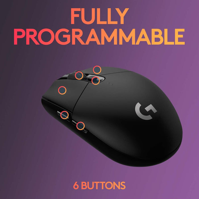 Logitech G304 HERO Lightspeed Wireless Gaming Mouse - Black - PakByte Computers