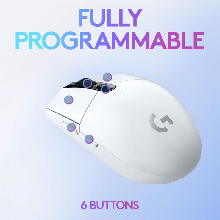 Logitech G304 HERO Lightspeed Wireless Gaming Mouse - White - PakByte Computers