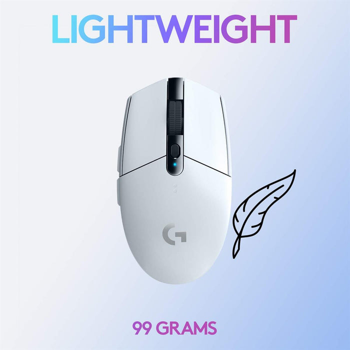 Logitech G304 HERO Lightspeed Wireless Gaming Mouse - White - PakByte Computers