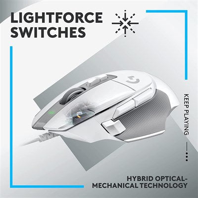 Logitech G502 X Gaming Mouse, Hero 25K Sensor, Wired, White - 910-006148 - PakByte