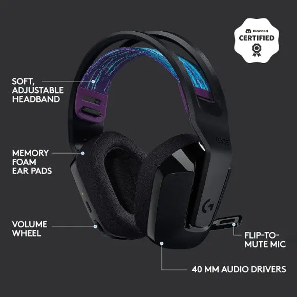 Logitech G535 LIGHTSPEED Wireless Gaming Headset - BLACK - PakByte Computers