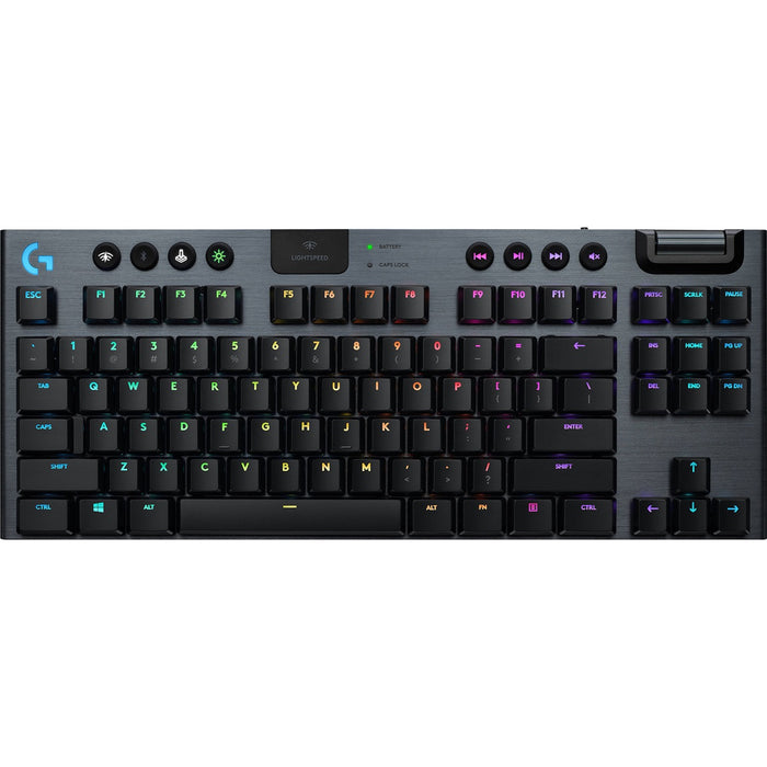 Logitech G915 TKL Lightspeed Wireless Gaming Keyboard, Clicky Switches - Black - PakByte Computers