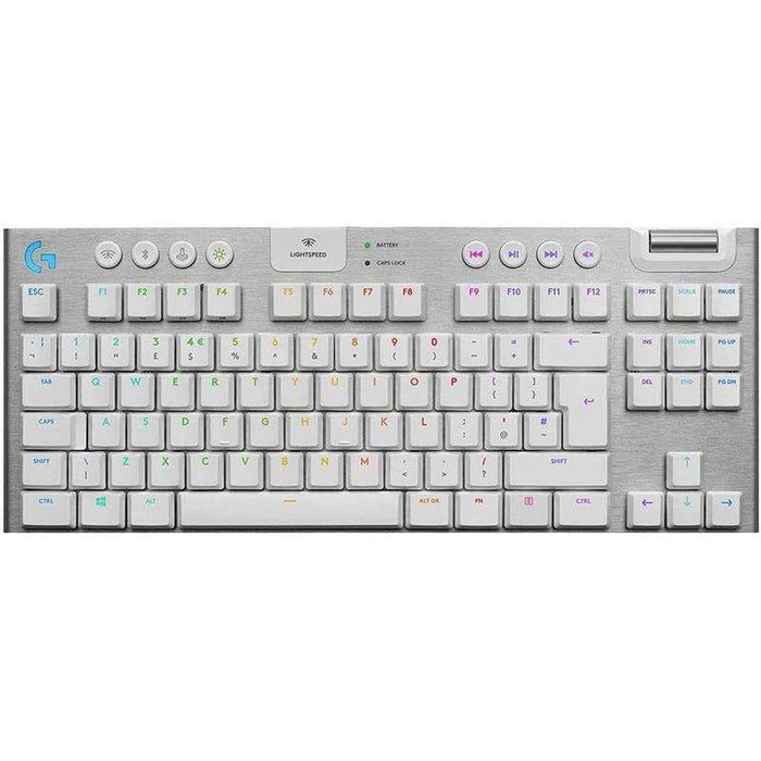 Logitech G915 TKL Tenkeyless Lightspeed Wireless Keyboard, Tactile - White - PakByte Computers