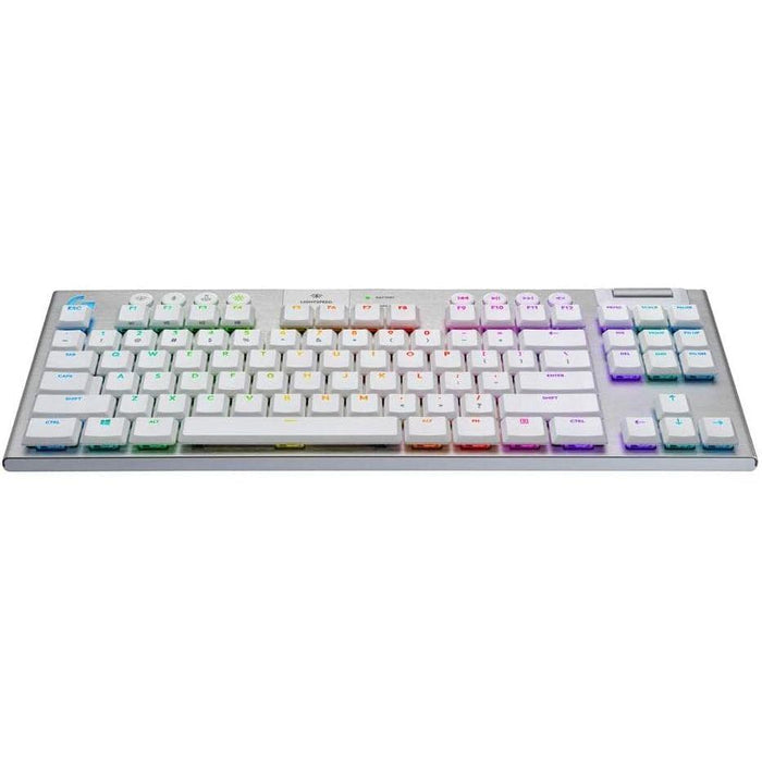 Logitech G915 TKL Tenkeyless Lightspeed Wireless Keyboard, Tactile - White - PakByte Computers