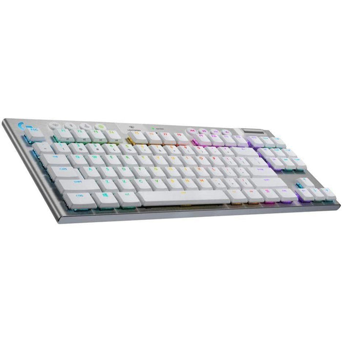 Logitech G915 TKL Tenkeyless Lightspeed Wireless Keyboard, Tactile - White - PakByte Computers