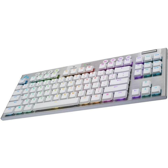Logitech G915 TKL Tenkeyless Lightspeed Wireless Keyboard, Tactile - White - PakByte Computers