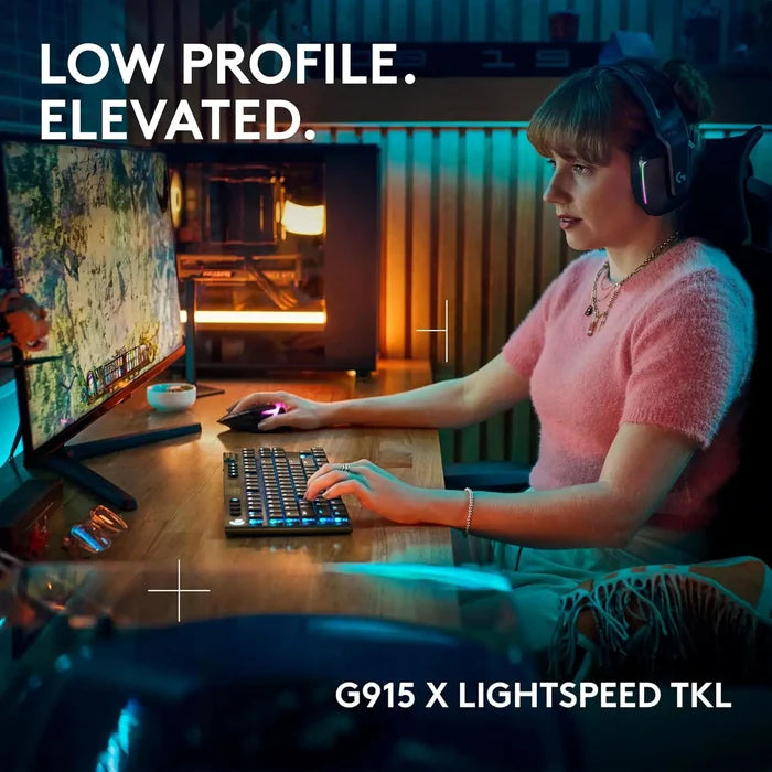 Logitech G915 X Lightspeed TKL Wireless Mechanical Gaming Keyboard -  Black (GL Clicky Switches) - PakByte Computers