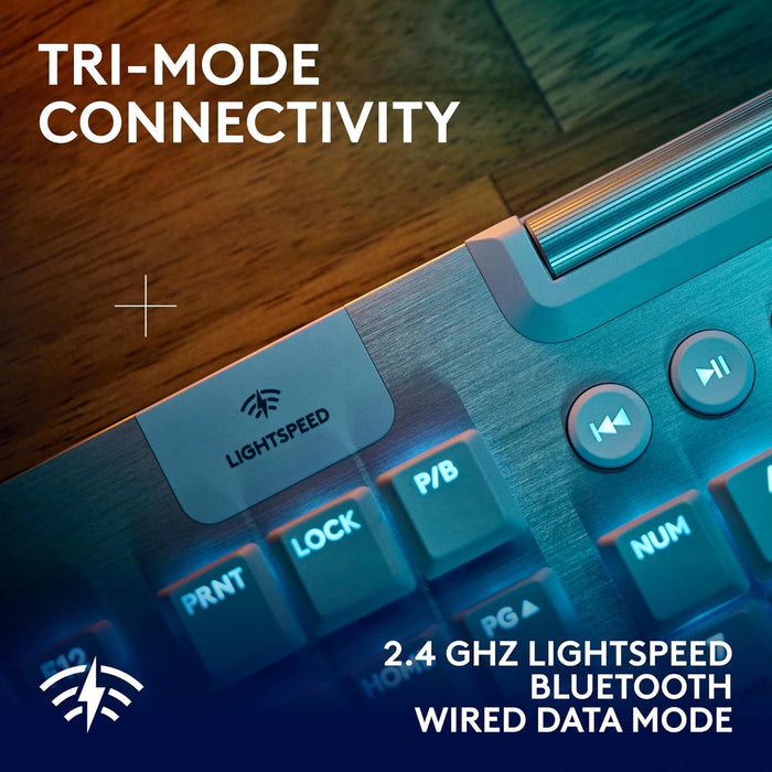 Logitech G915 X Lightspeed Wireless Gaming Keyboard, GL Tactile Switches - White - PakByte Computers